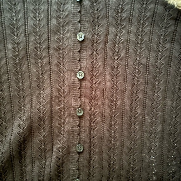 Pointelle Button-Up Sweater - Picture 3 of 3